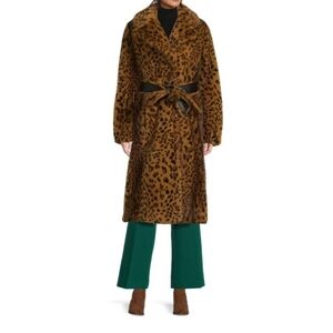 New! Karl Lagerfeld-NEW! Faux Fur Leopard Coat. Size: Medium.